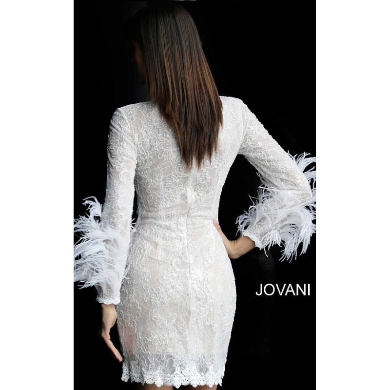 Jovani Long Sleeve Short Cocktail Dress 63351