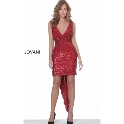 Jovani Short Sleeveless Sequins cocktail Dress 03855