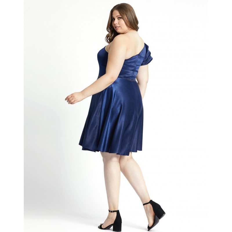 Mac Duggal Short Plus Size One Shoulder Dress 49229