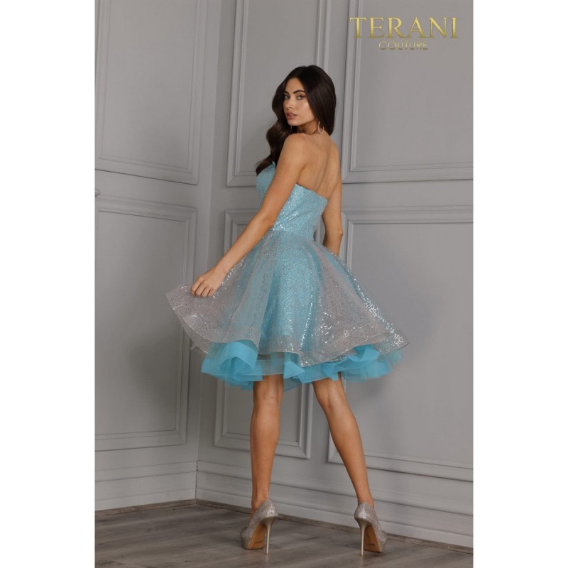 Terani Couture Strapless Short Prom Dress 2111P4245