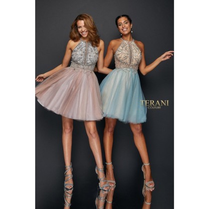 Terani Couture Prom Short Halter Dress 1821H7929