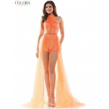 Colors Prom Short Romper Skirt Overlay 2599