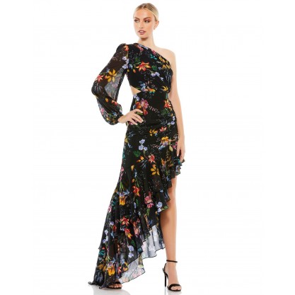 Mac Duggal High Low One Shoulder Floral Dress 55668
