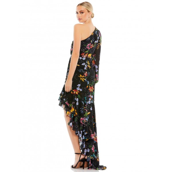 Mac Duggal High Low One Shoulder Floral Dress 55668
