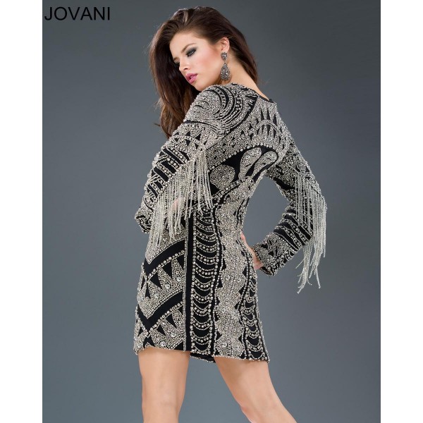 Jovani Long Sleeve Short Homecoming Dress 750